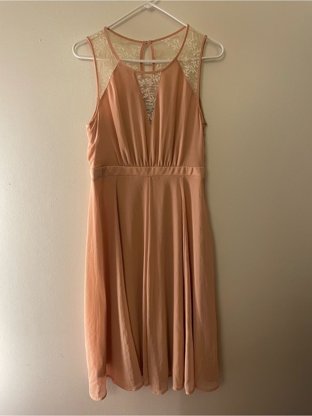 Forever 21 Peach Lace-Back Midi Dress